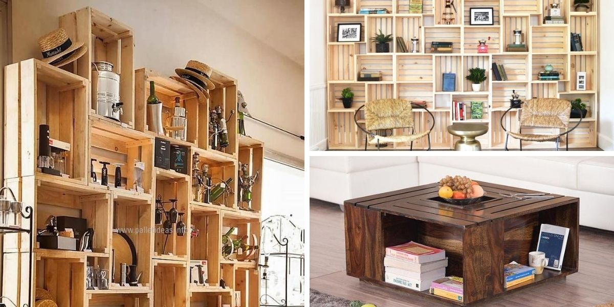 7 DIY Wooden Fruit Crate Modular Furniture Ideas